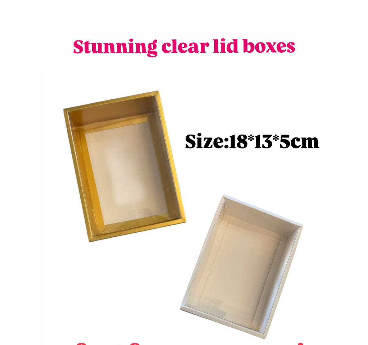 Clear Lid Box - Gold 18*13*5cm