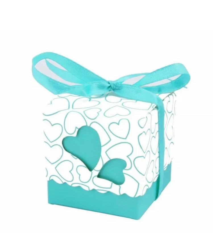 Heart Favour Box Baby Blue