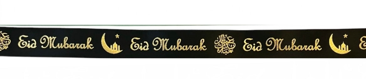 Eid  Mubarak Ribbon Gold Foil Print