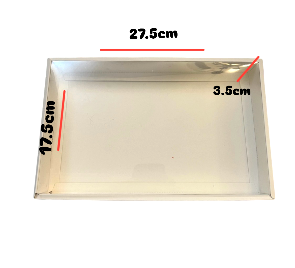Clear Lid Box - White 27.5*17.5*3.5cm