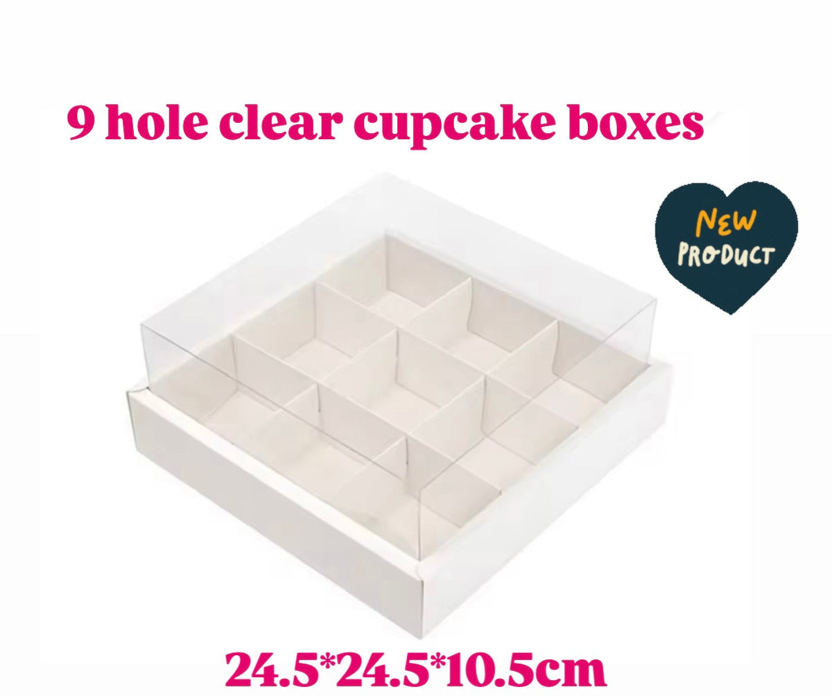 Clear lid Cupcake Box 9 Hold