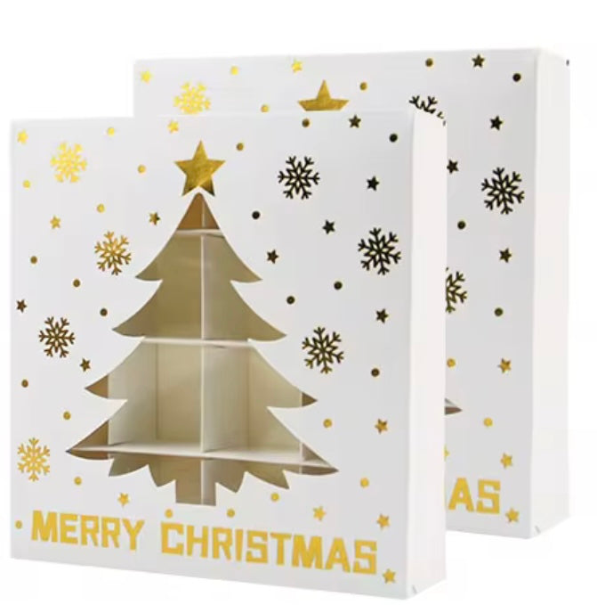 Empty pick and mix box White Christmas Tree  Box 15x15x3.5cm