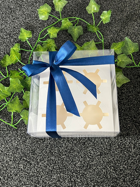 Transparent  Cupcake Box 4 Hold With Ribbon