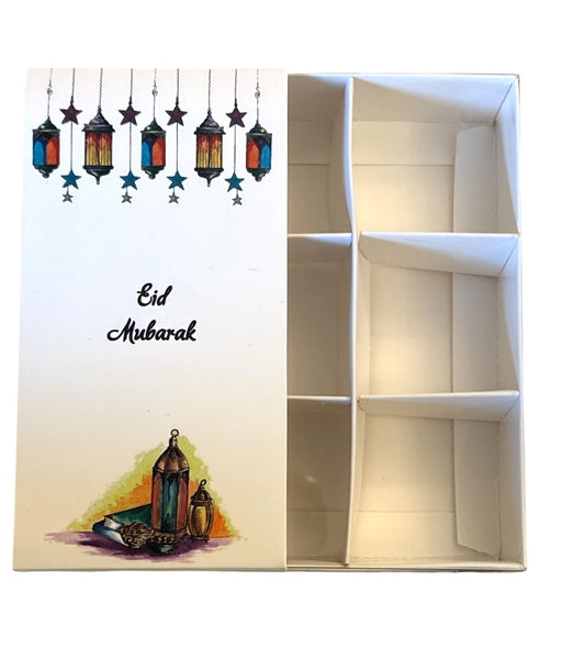 Clear Lid Box Eid Design with Band - white box