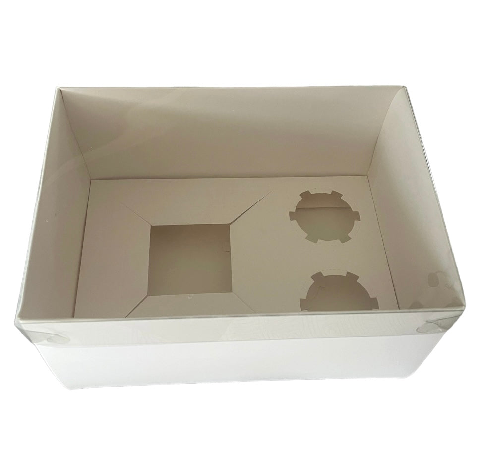 Bento Cupcake Box 2 hold Clear Lid