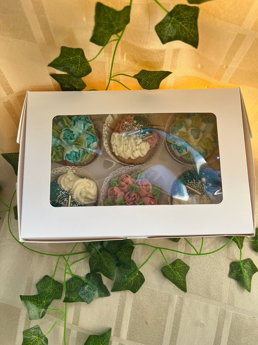 Rectangle Cupcake Boxes - 6 Hole