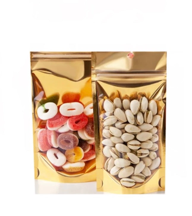 Resealable Stand Up Pouch 16*24cm Gold