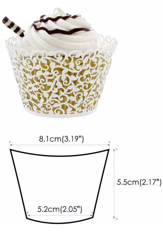 Lace Cupcake Wrappers  -White